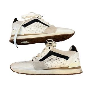 Michael Kirs black and white leather sneakers sz 9